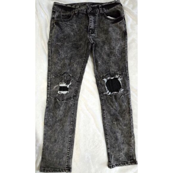Acid Wash Black Distressed Knees Trestles Supply Co. CALIFORNIA REPUBLIC Boys 16 - Picture 1 of 8